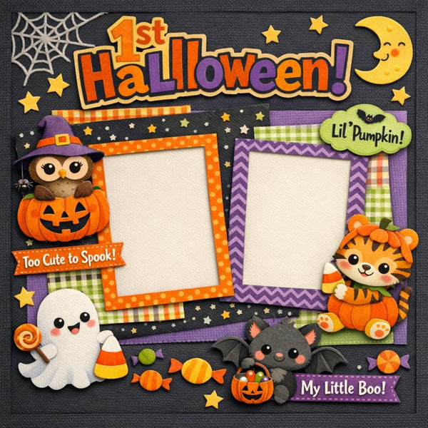 1st Halloween!-Premade Scrapbook Page