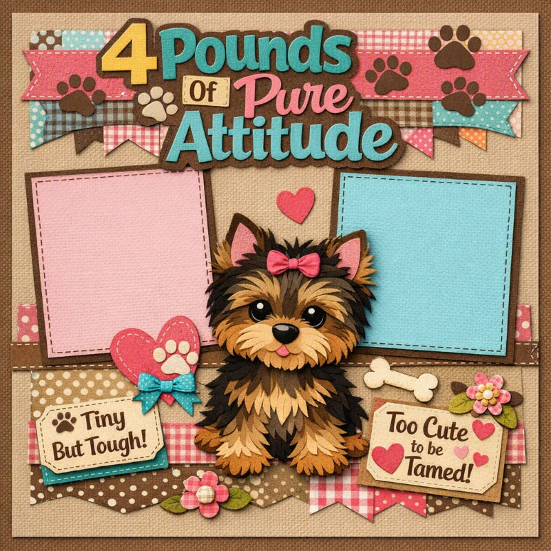 4 Pounds Of Pure Attitude-Premade Scrapbook Page