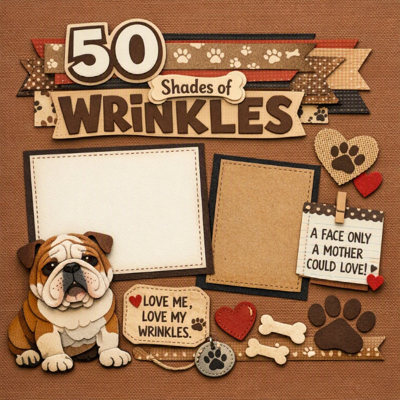 50 Shades Of Wrinkles-Premade Scrapbook Page