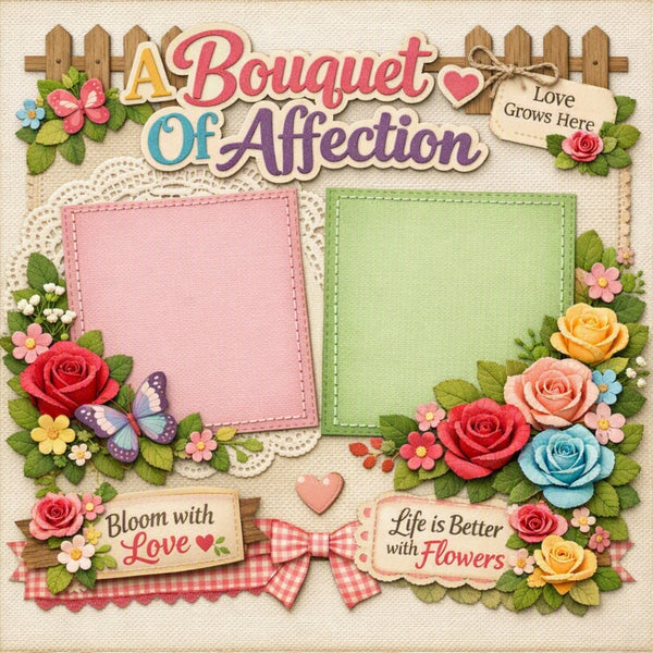 A Bouquet Of Affection-Premade Scrapbook Page