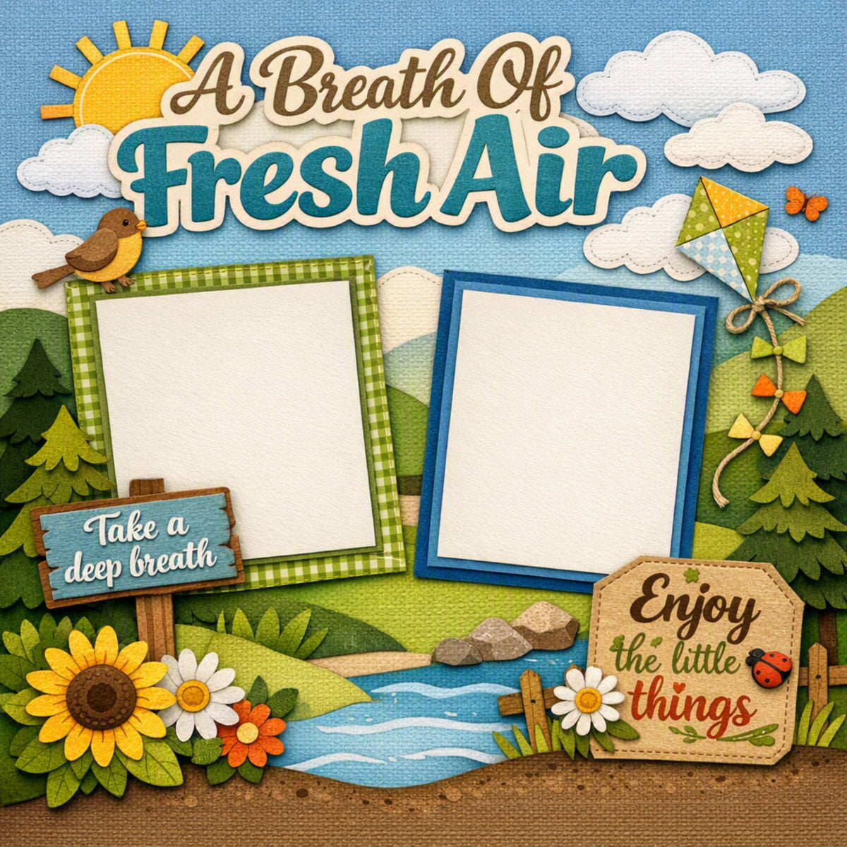 A Breath Of Fresh Air-Premade Scrapbook Page