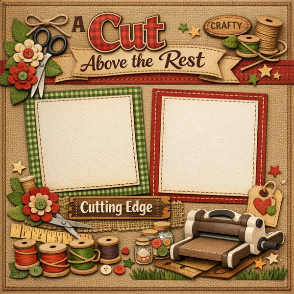 A Cut Above the Rest-Premade Scrapbook Page