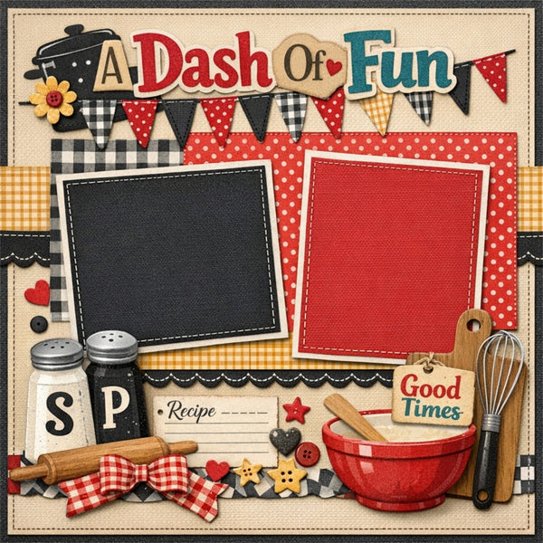 A Dash Of Fun-Premade Scrapbook Page