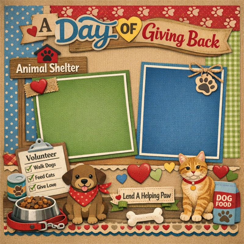A Day Of Giving Back-Premade Scrapbook Page