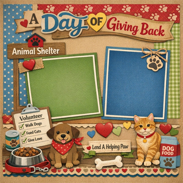 A Day Of Giving Back-Premade Scrapbook Page