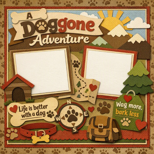 A Doggone Adventure-Premade Scrapbook Page