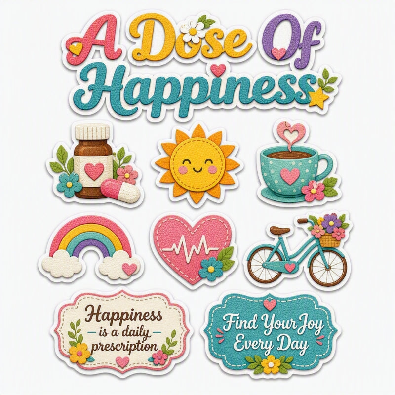 A Dose Of Happiness-Premade Cutout Set