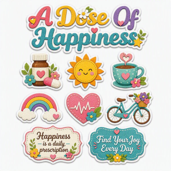 A Dose Of Happiness-Premade Cutout Set