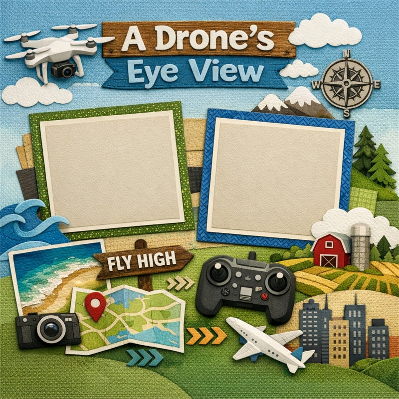 A Drone's Eye View-Premade Scrapbook Page