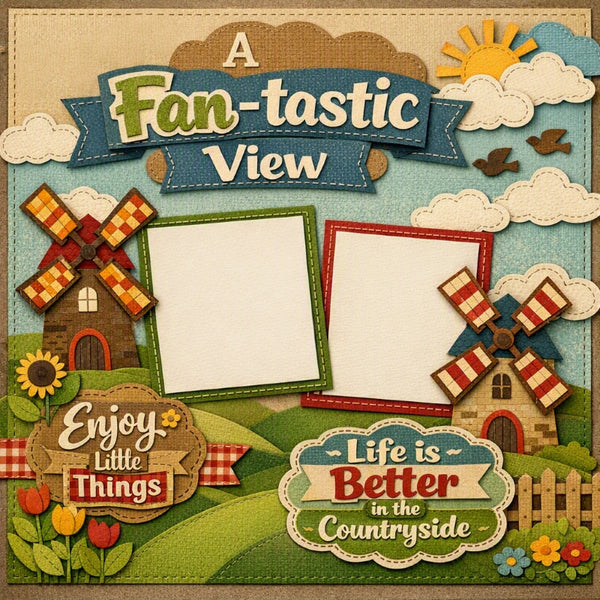 A Fan-tastic View-Premade Scrapbook Page