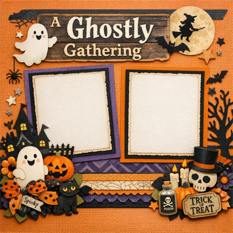 A Ghostly Gathering-Premade Scrapbook Page