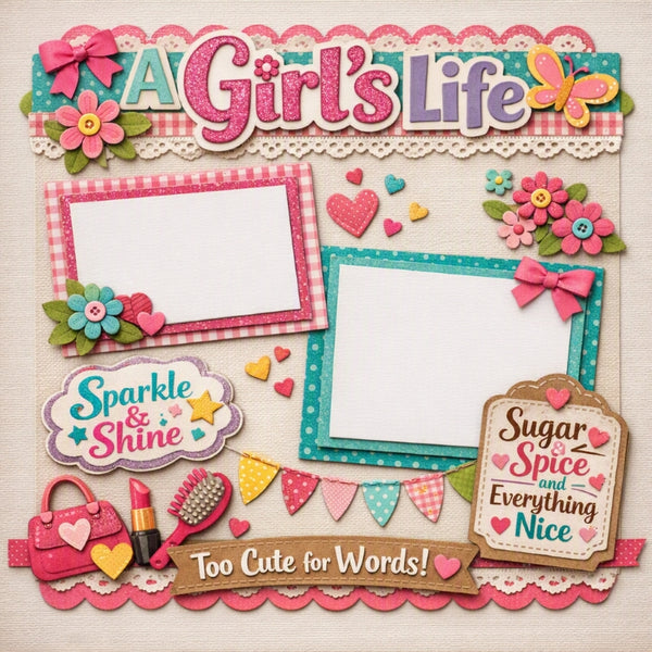 A Girl's Life-Premade Scrapbook Page