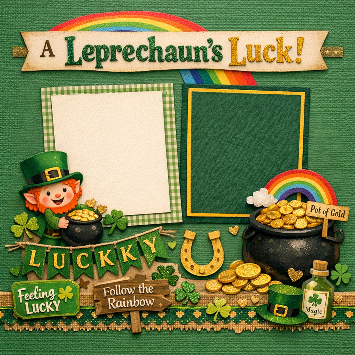A Leprechaun's Luck!-Premade Scrapbook Page