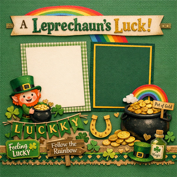 A Leprechaun's Luck!-Premade Scrapbook Page
