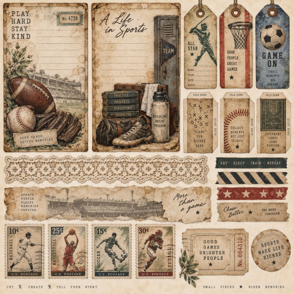 A Life in Sports-Premade Junk Journal Page