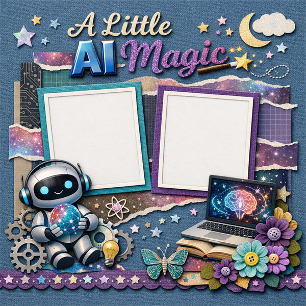 A Little AI Magic-Premade Scrapbook Page