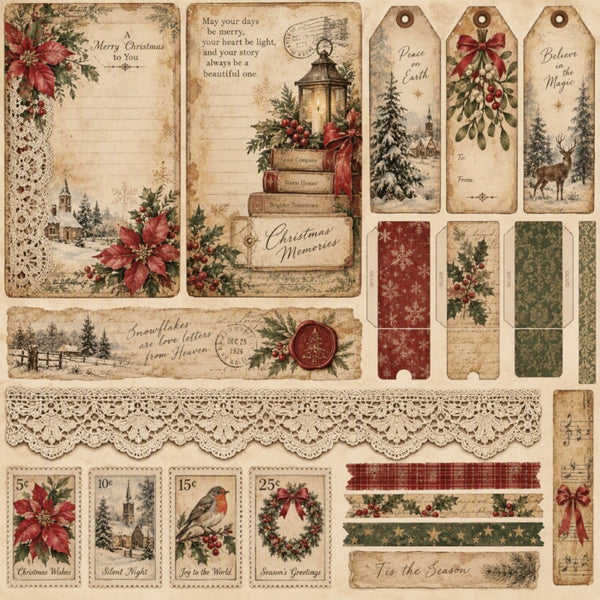A Merry Christmas-Premade Junk Journal Page