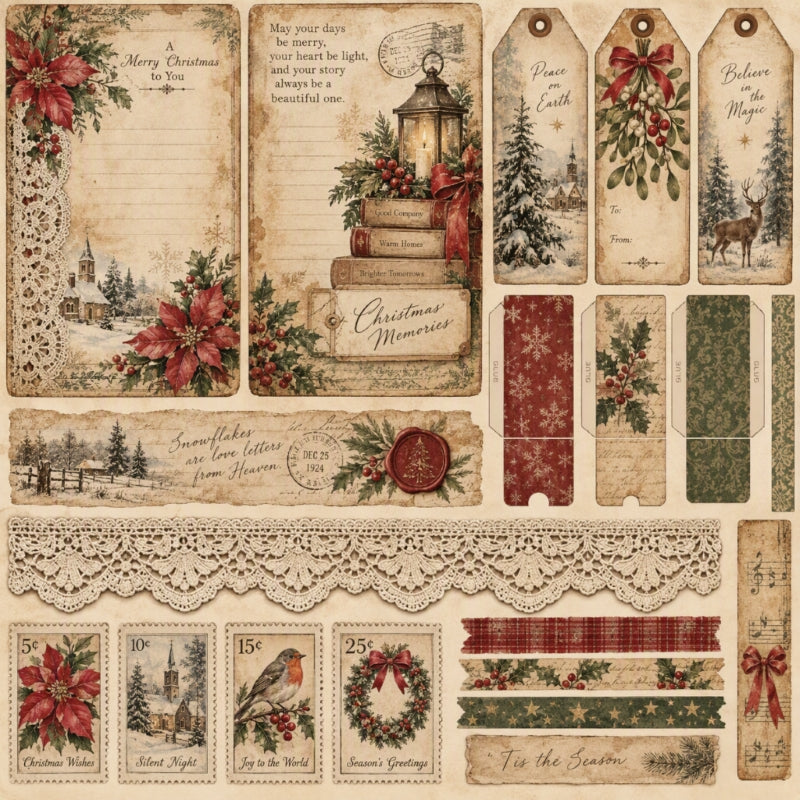 A Merry Christmas- Premade Junk Journal Page