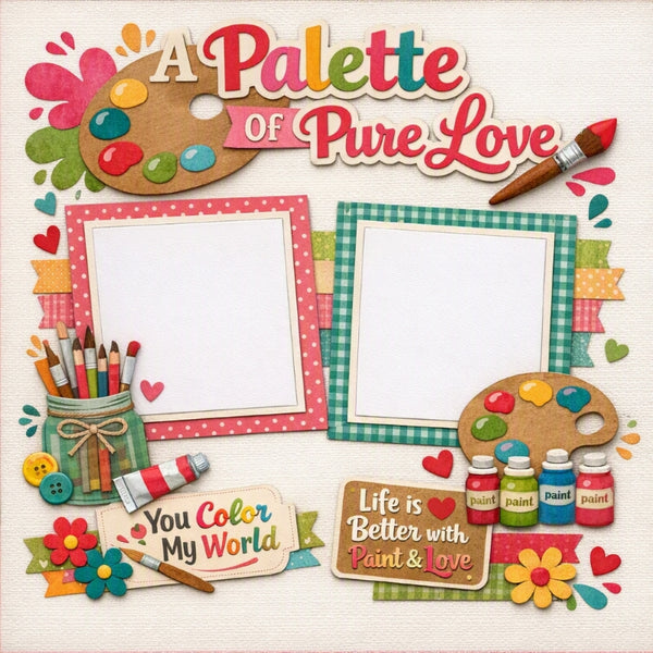 A Palette Of Pure Love-Premade Scrapbook Page