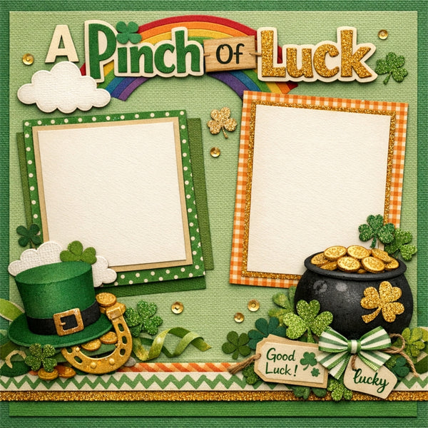 A Pinch Of Luck-Premade Scrapbook Page