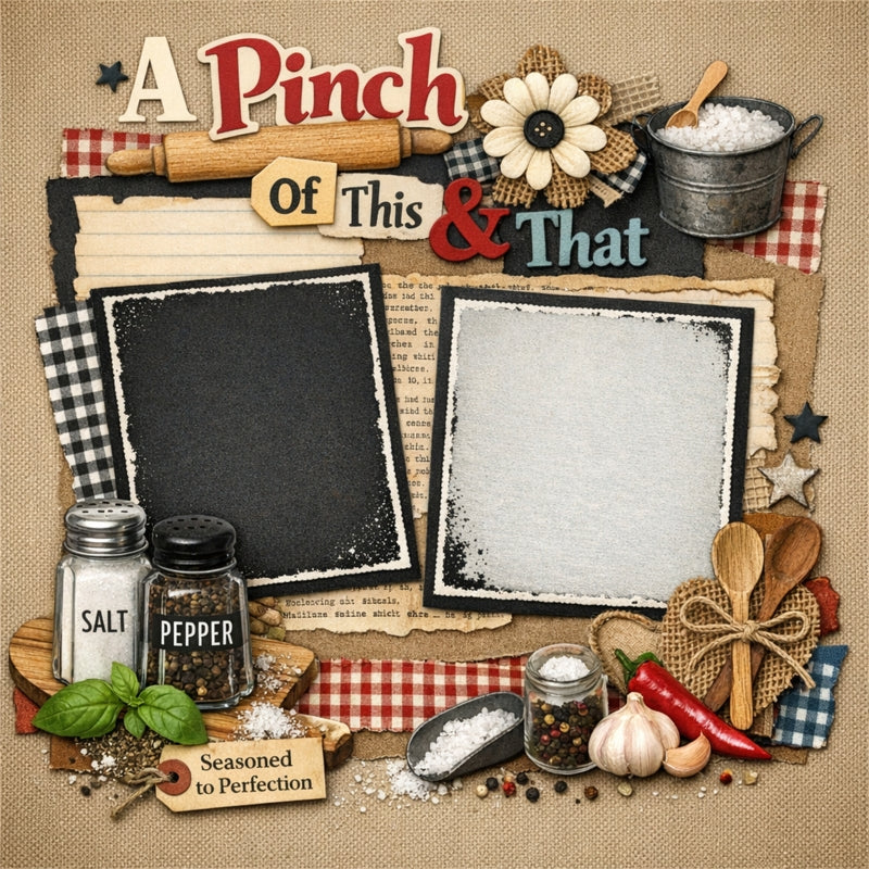A Pinch Of This & That-Premade Scrapbook Page