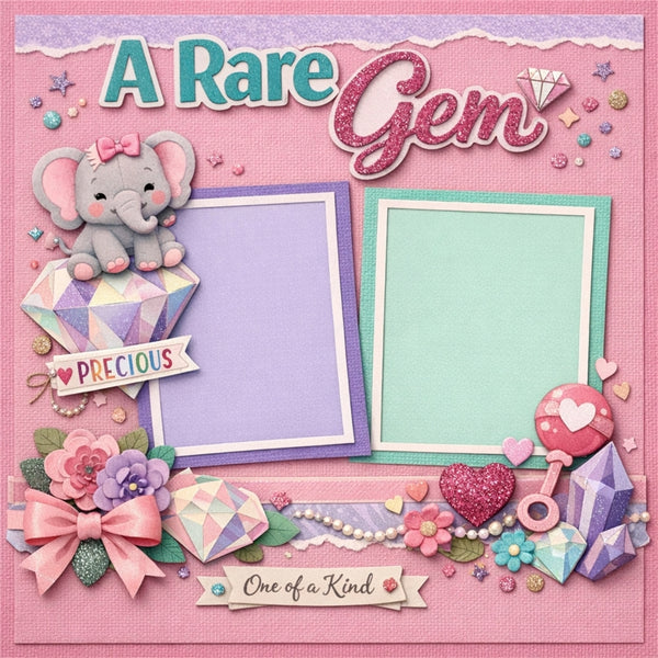 A Rare Gem-Premade Scrapbook Page