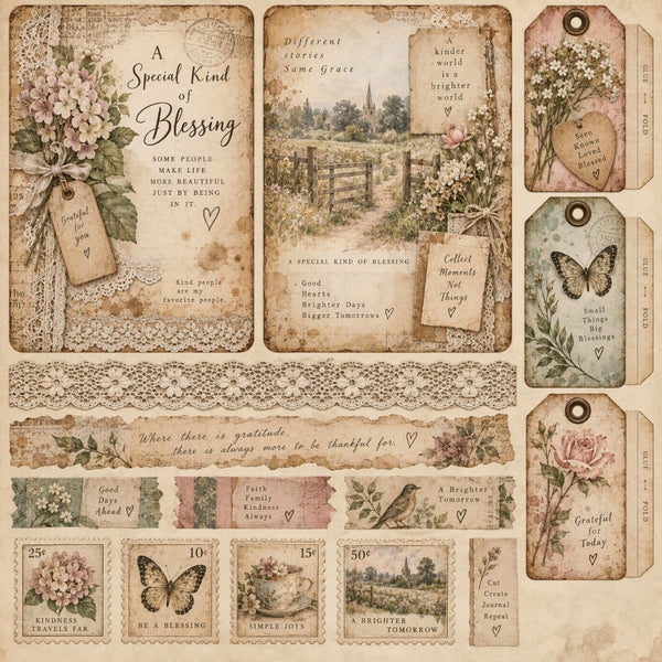 A Special Kind of Blessing-Premade Junk Journal Page