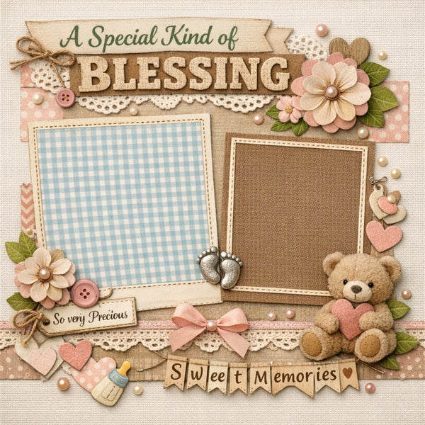 A Special Kind of Blessing-Premade Scrapbook Page