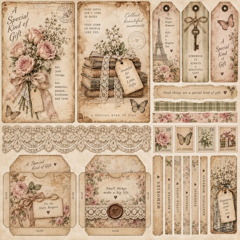 A Special Kind Of Gift-Premade Junk Journal Page