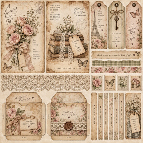 A Special Kind Of Gift-Premade Junk Journal Page