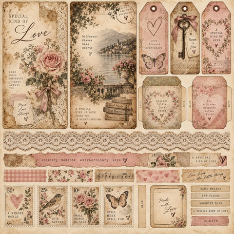 A Special Kind Of Love-Premade Junk Journal Page