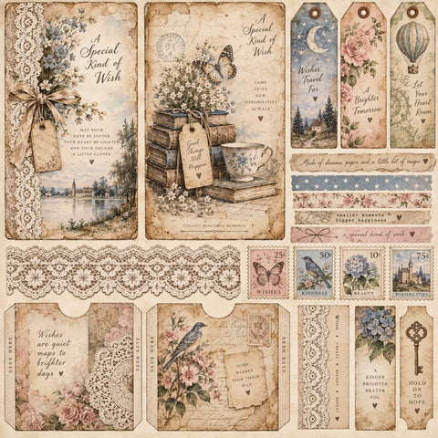 A Special Kind of Wish-Premade Junk Journal Page