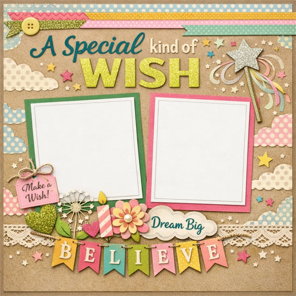 A Special kind Of Wish-Premade Scrapbook Page