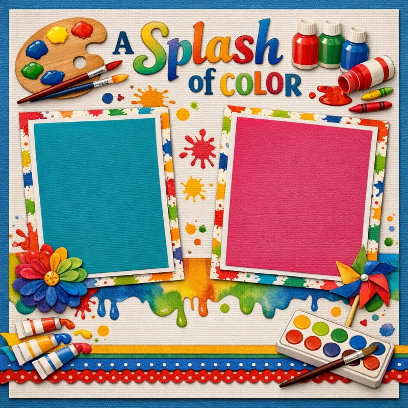 A Splash of Color-Premade Scrapbook Page