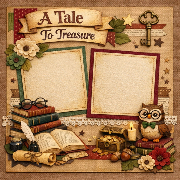 A Tale To Treasure-Premade Scrapbook Page
