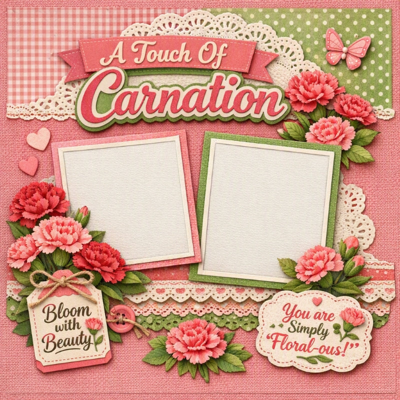 A Touch Of Carnation-Premade Scrapbook Page