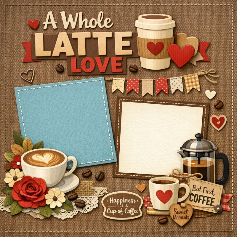 A Whole Latte Love-Premade Scrapbook Page