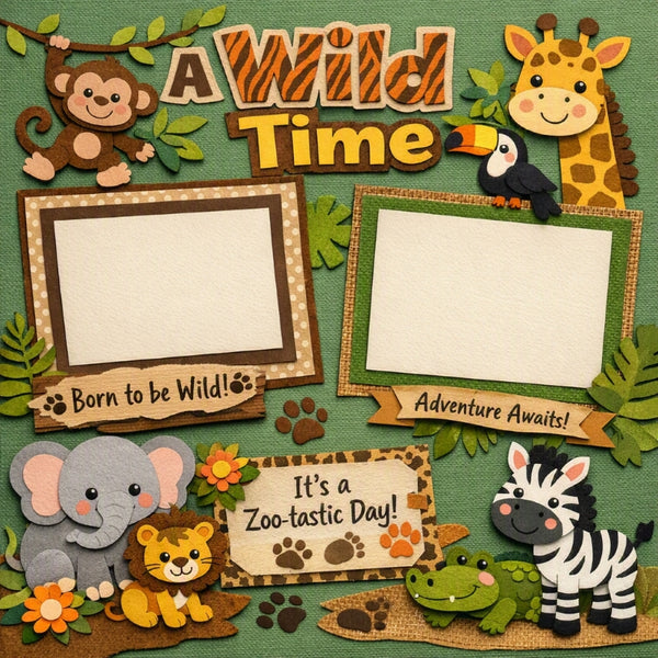 A Wild Time-Premade Scrapbook Page