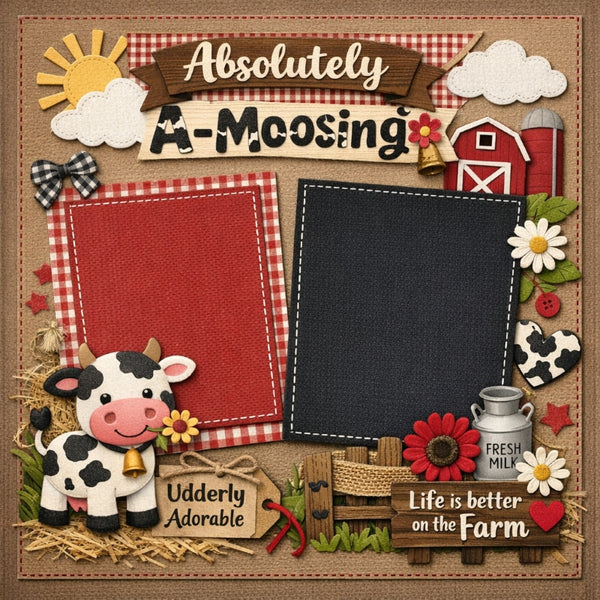 Absolutely A -Moosing-Premade Scrapbook Page