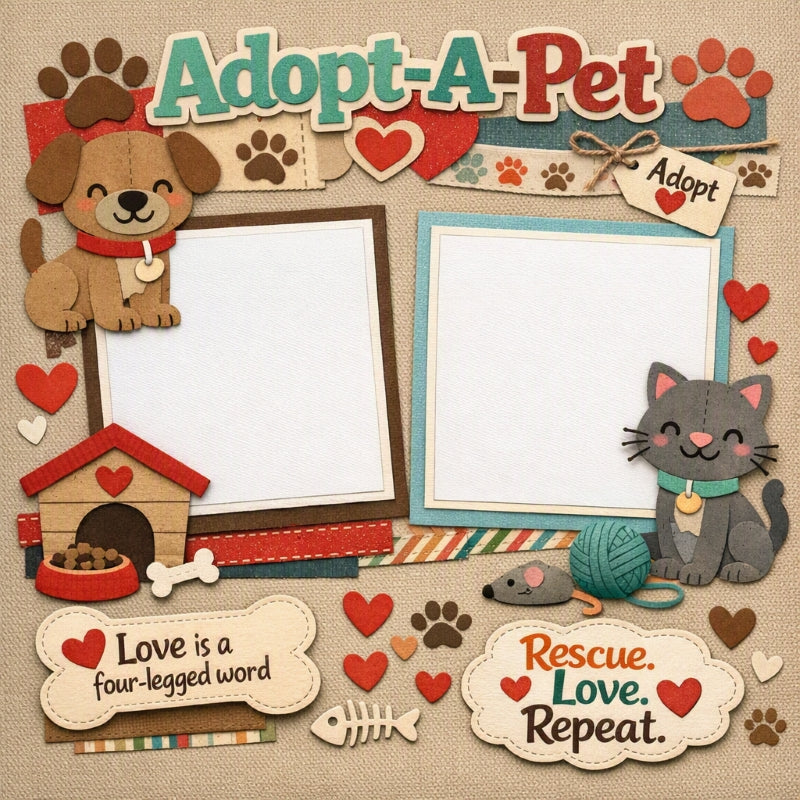 Adopt-A Pet-Premade Scrapbook Page