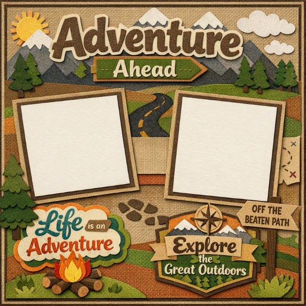 Adventure Ahead-Premade Scrapbook Page