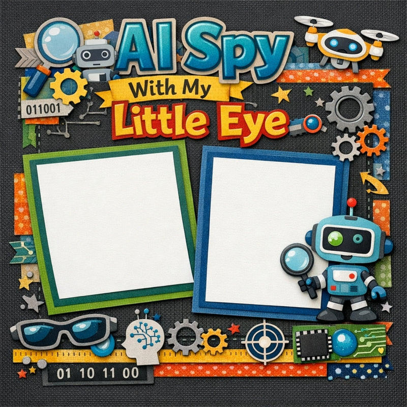 AI Spy With My Little Eye-Premade Scrapbook Page