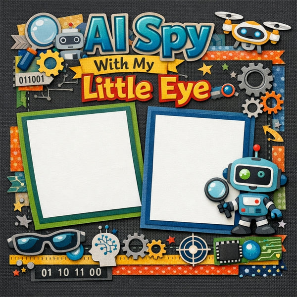 AI Spy With My Little Eye-Premade Scrapbook Page