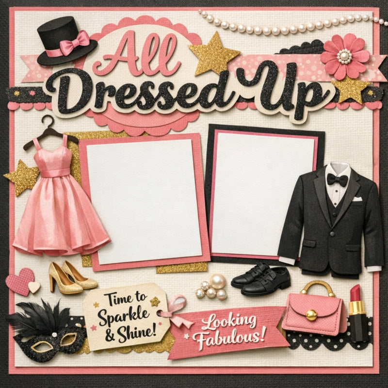 All Dresed Up-Premade Scrapbook Page