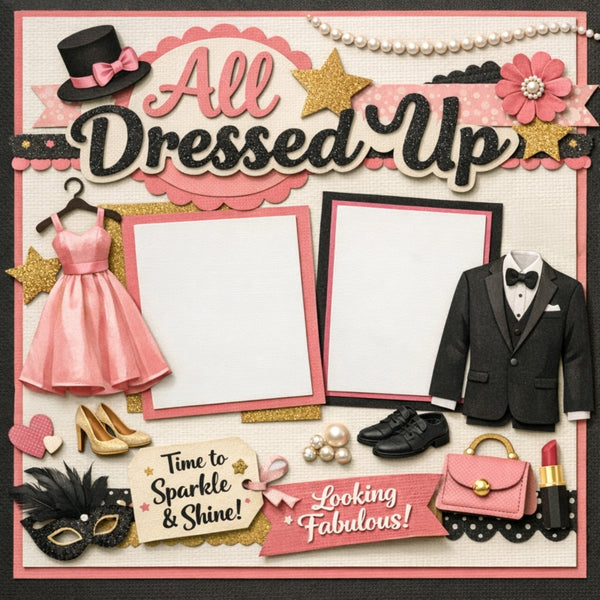 All Dresed Up-Premade Scrapbook Page