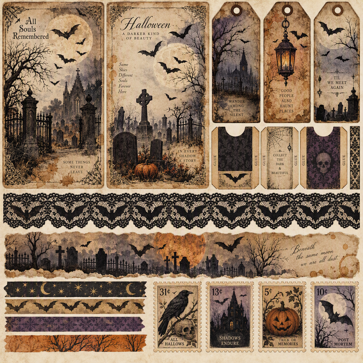 All Souls Remembered-Premade Junk Journal Page