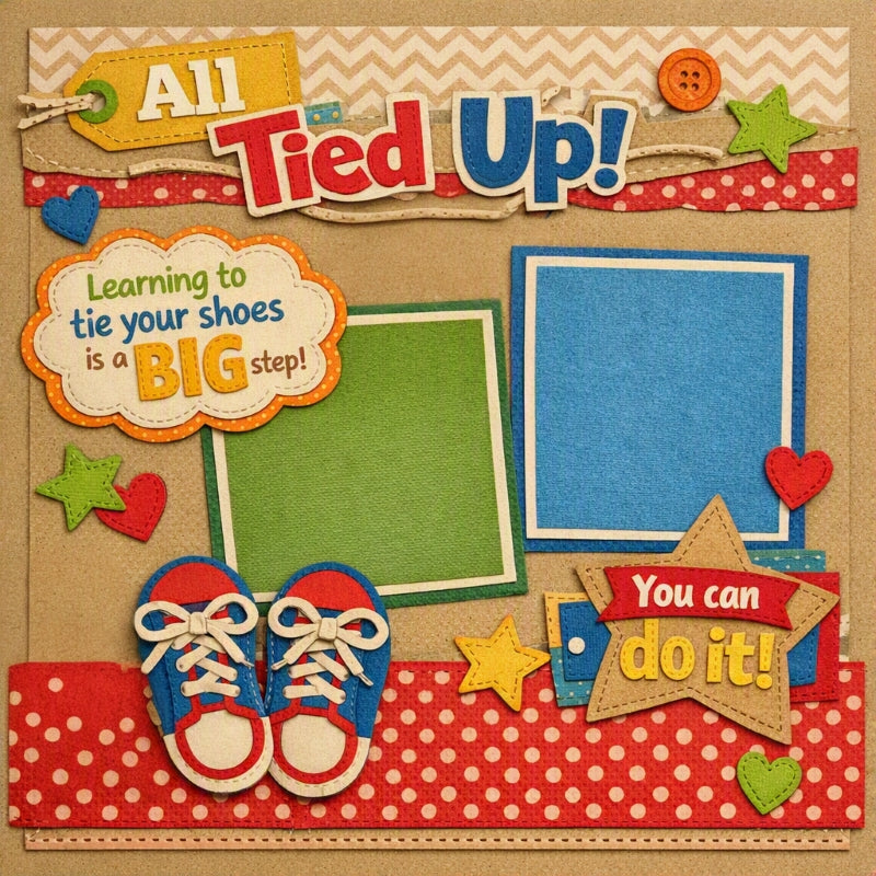 All Tied Up!-Premade Scrapbook Page