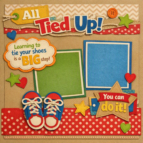 All Tied Up!-Premade Scrapbook Page