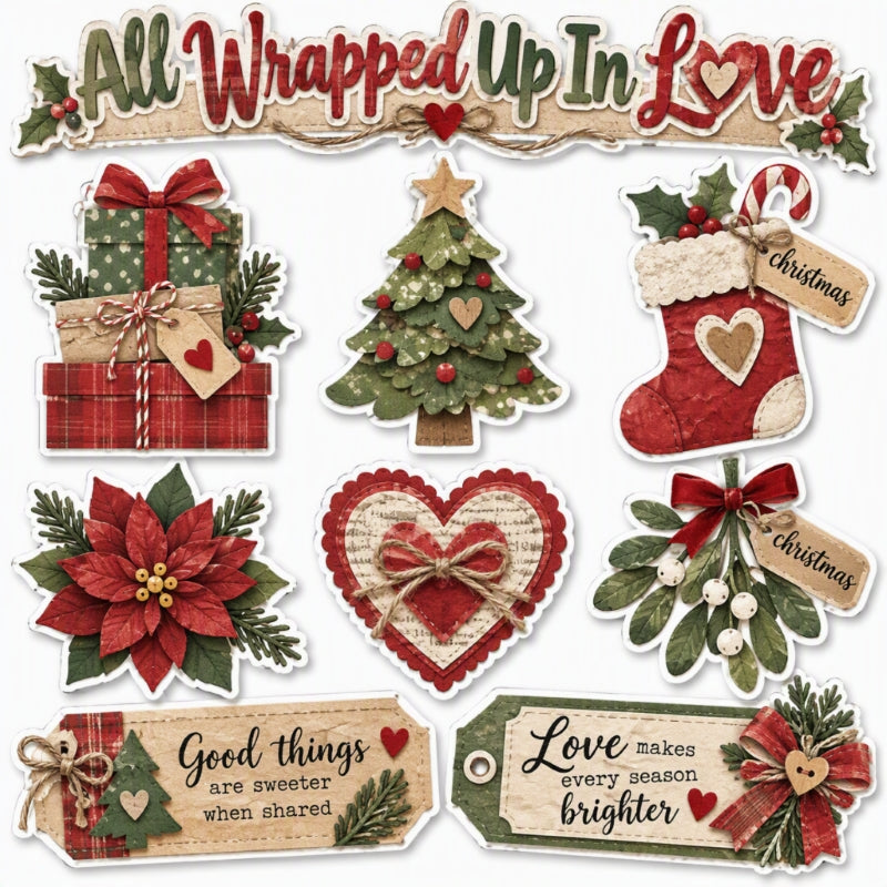 All Wrapped Up In Love-Premade Cutout Set