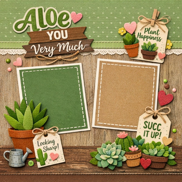 Aloe You Very Much-Premade Scrapbook Page